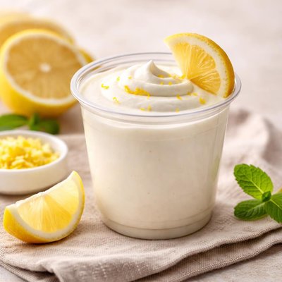 Cup yogurt with lemon