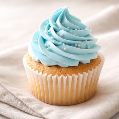 Cupcake with blue frosting