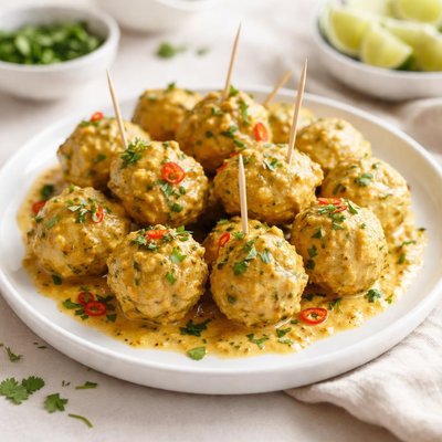 Curried chicken balls