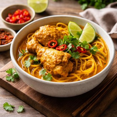 Curry chicken noodles