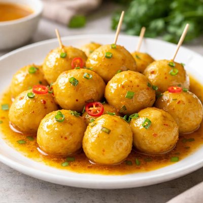 Curry fish balls