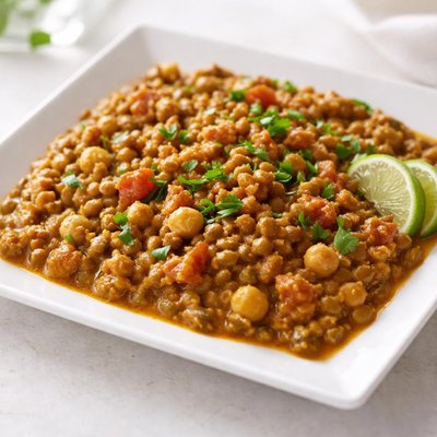 Curry lentils and chickpeas
