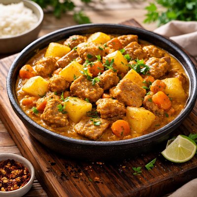 Curry potato pork