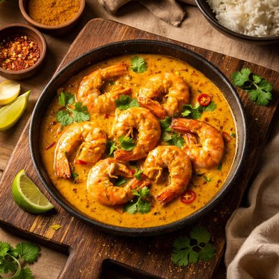 Curry prawns