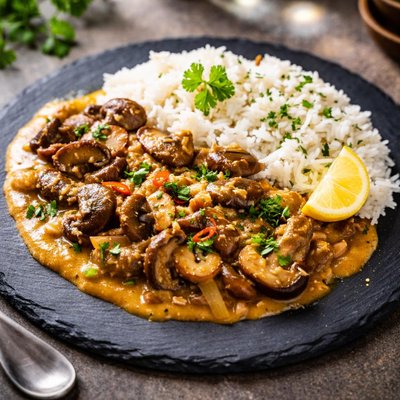 Curry rice with mushroom