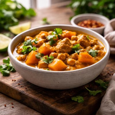 Curry stew with sweet potatoes