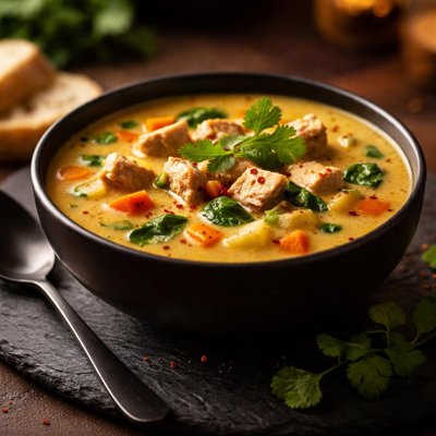 Curry turkey soup