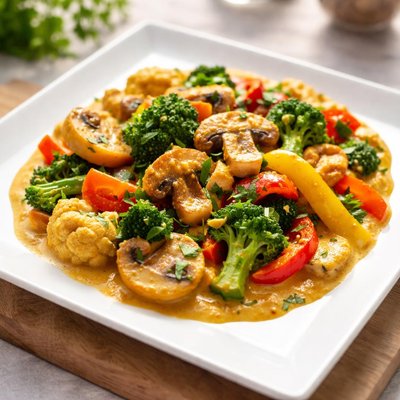 Curry vetables mushrooms
