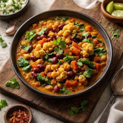 Curry with beans and vegetables