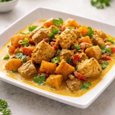 Curry with chicken and sweet potatoes