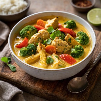Curry with vegetables and chicken