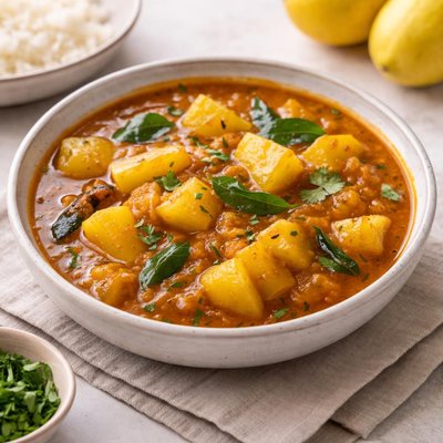 Curry with yellow cucumber