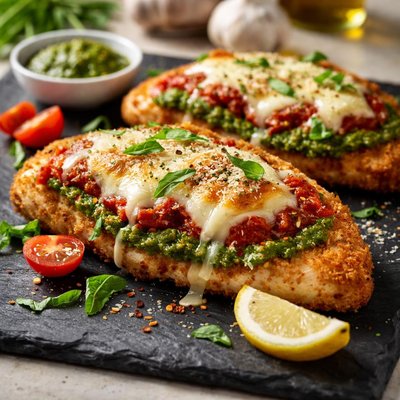 Custom chicken pesto parm