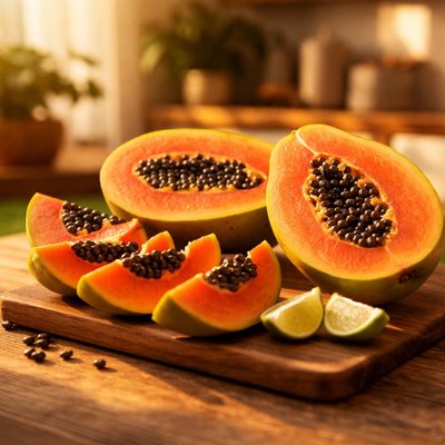 Cut papaya