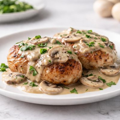 Cutlets with mushroom sause