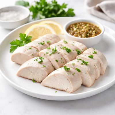 Dada ayam rebus tanpa kulit