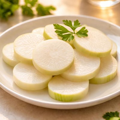 Daikon radish slices
