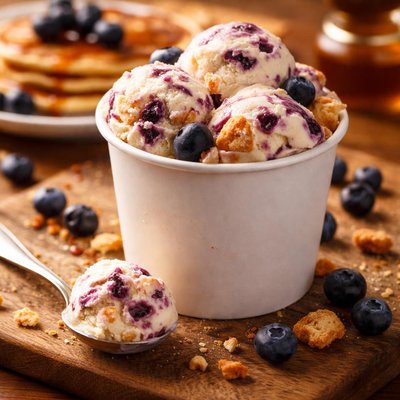 Dairy free blueberry pancake ice cream