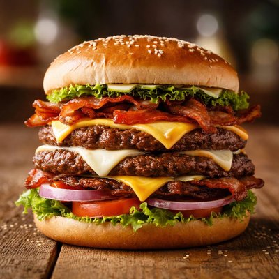 Dairy queen bacon two cheese deluxe triple