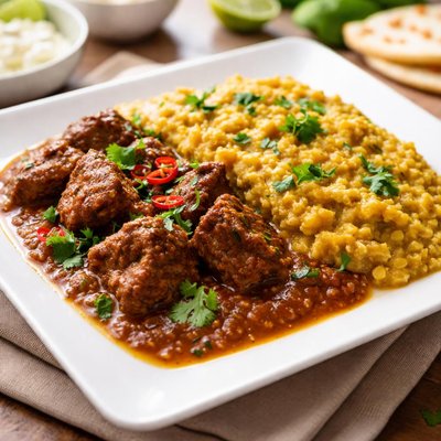 Dal and lamb curry