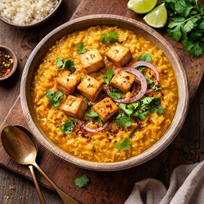 Dal fry with tofu
