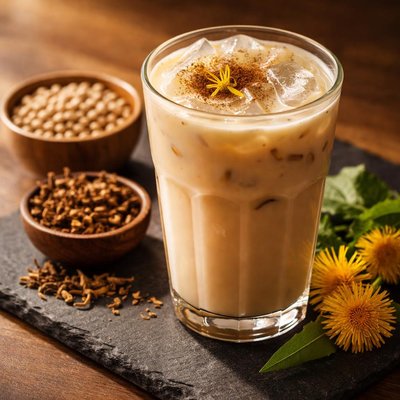 Dandelion soy milk tea