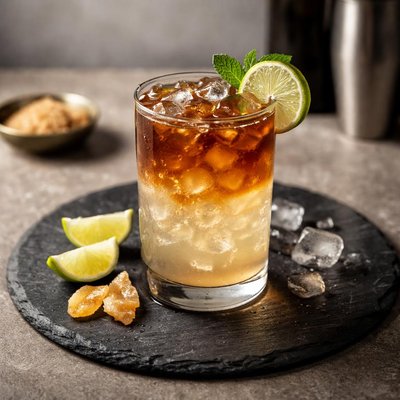 Dark and stormy cocktail
