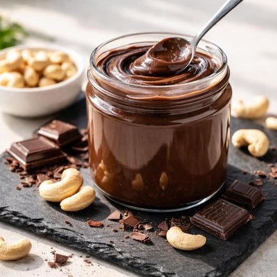 Dark chocolate cashew spread