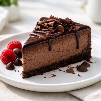 Dark chocolate cheesecake