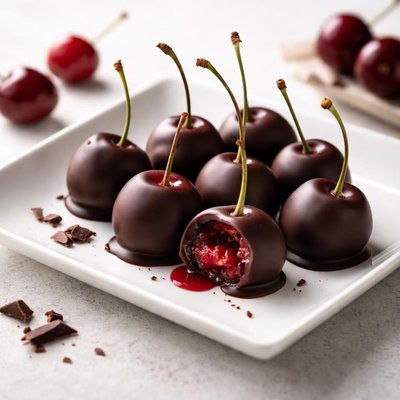 Dark chocolate covered cherries