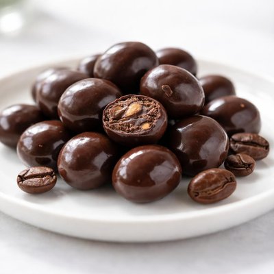 Dark chocolate covered espresso