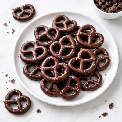 Dark chocolate covered pretzels