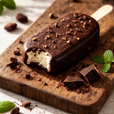 Dark chocolate ice cream bar