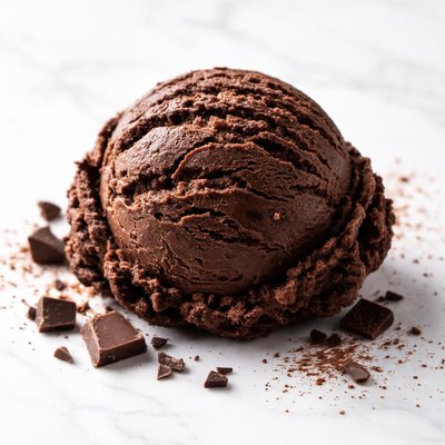 Dark chocolate ice cream scoop