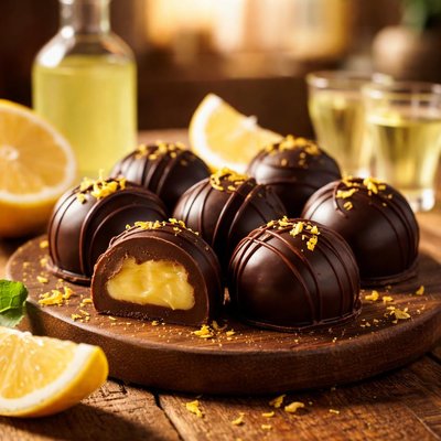 Dark chocolate limoncello sweets