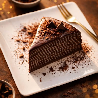 Dark chocolate mille crepe