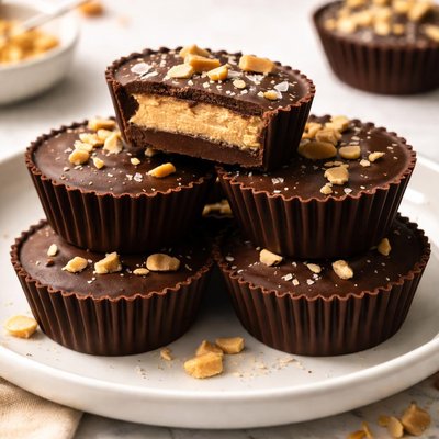 Dark chocolate peanut butter cups