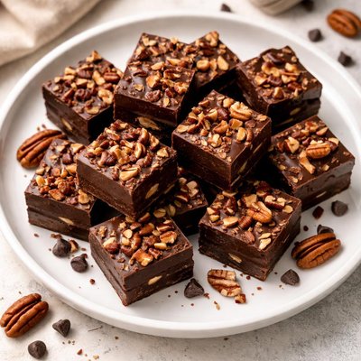 Dark chocolate pecan fudge