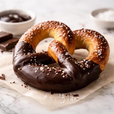Dark chocolate pretzel