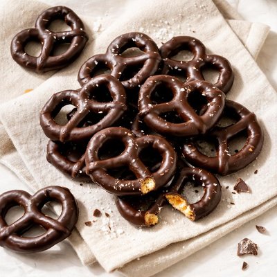 Dark chocolate pretzels