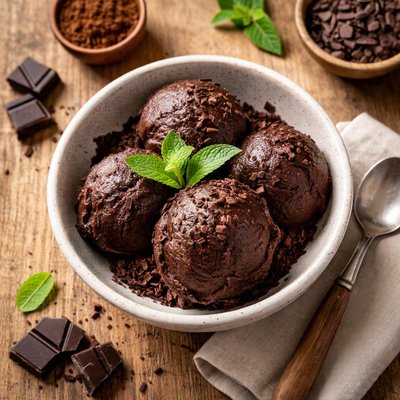 Dark chocolate sorbet