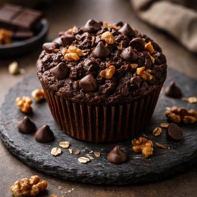 Dark chocolate super hero muffin