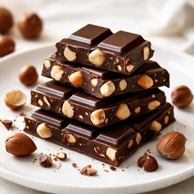 Dark chocolate with hazelnuts