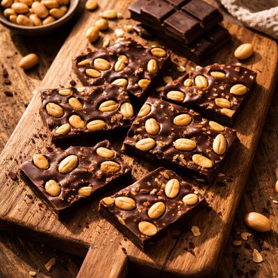 Dark chocolate with peanuts