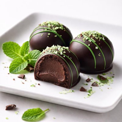 Dark mint chocolate truffle