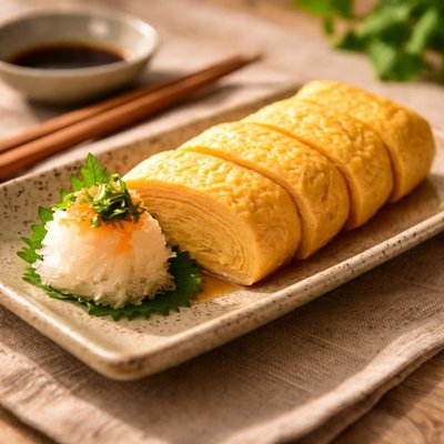 Dashimaki with daikon oroshi