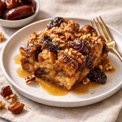 Dated bread pudding