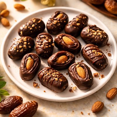 Dates chocolate with almonds
