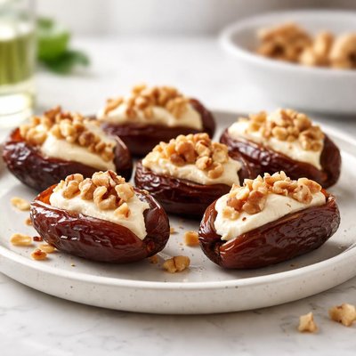 Dates with cream cheese and walnuts