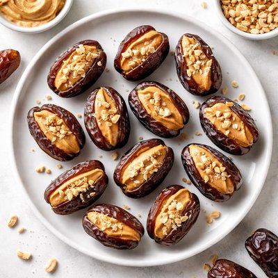 Dates with peanut butter